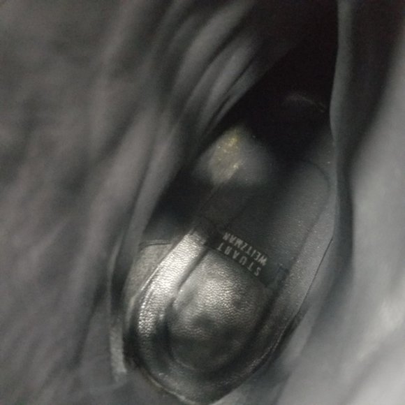 Stuart Weitzman Square Toed Black Leather Booties - Picture 9 of 16